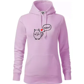Dámská mikina Tlustá kočka - Mikina dámská Cape s kapucí - XS ( Orchid )
