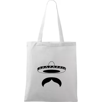 Mexican Mustache - Taška bavlněná - 42 x 38 cm ( Bílá )