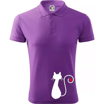 Pánská košile Zamilovaná kočka ocásek - Polokošile pánská Pique Polo 203 - L ( Fialová )