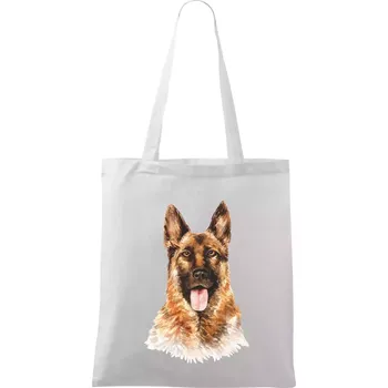 German shepherd - vodová barva - Taška bavlněná - 42 x 38 cm ( Bílá )