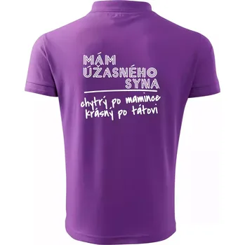 Pánská košile Mám úžasného syna - Polokošile pánská Pique Polo 203 - 2XL ( Fialová )