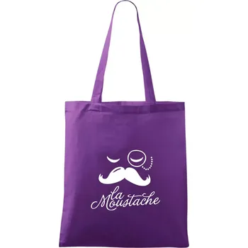 La Mustache - Taška bavlněná - 42 x 38 cm ( Fialová )
