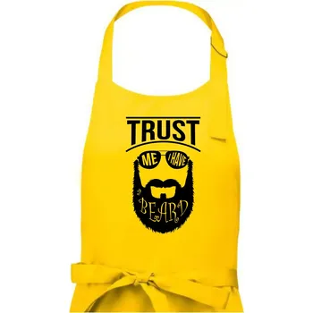 Kuchyňská zástěra Trust me I have a beard - Dámská zástěra na vaření - Univerzální velikost ( Žlutá )