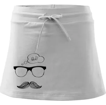 Dámská sukně Mustache what? - Sportovní sukně - two in one - XS ( Bílá )
