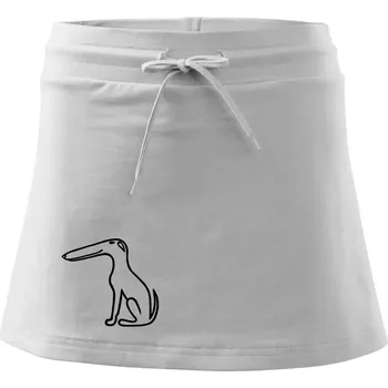 Dámská sukně Barzoj obrys černý (Moňas) - Sportovní sukně - two in one - XL ( Bílá )