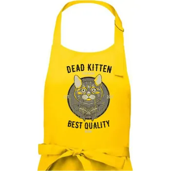 Kuchyňská zástěra Cat deadkitten - Pánská zástěra na vaření - Univerzální velikost ( Žlutá )