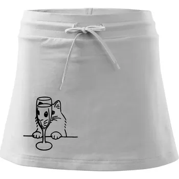 Dámská sukně Kočka a sklínka - Sportovní sukně - two in one - XS ( Bílá )