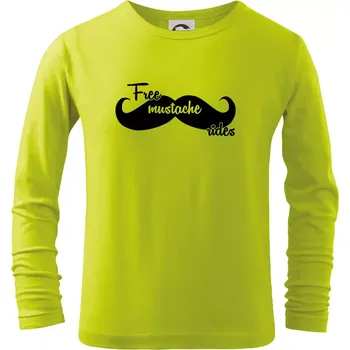 Dětská móda Free Mustache rides - Triko dětské Long Sleeve - 146 cm/10 let ( Limetková )