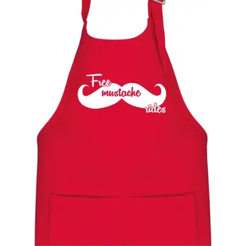 Kuchyňská zástěra Free Mustache rides - Dětská zástěra na vaření - Univerzální velikost ( Červená )