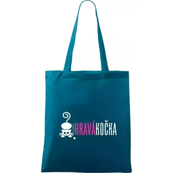 Jsem hravá kočka - Taška bavlněná - 42 x 38 cm ( Petrolejová )