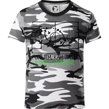 Pojď sem, kam jdeš a trefit zařízení - Dětské maskáčové triko - 146 cm/10 let ( Šedý maskáč )