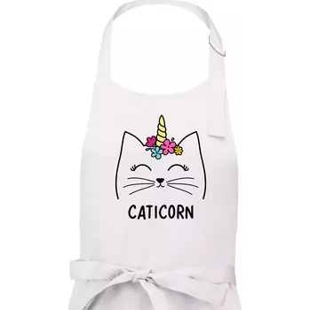Kuchyňská zástěra Caticorn - Dámská zástěra na vaření - Univerzální velikost ( Bílá )