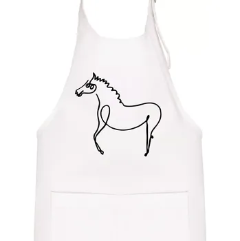 Kuchyňská zástěra Kůň kreslený - Dětská zástěra na vaření - Univerzální velikost ( Bílá )