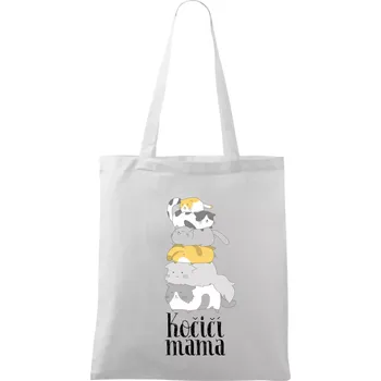 Kočičí máma - Taška bavlněná - 42 x 38 cm ( Bílá )