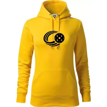 Dámská mikina Florbal míček - Mikina dámská Cape s kapucí - S ( Žlutá )