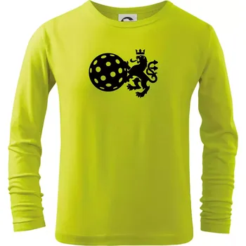 Dětská móda Český lev florbal - Triko dětské Long Sleeve - 134 cm/8 let ( Limetková )