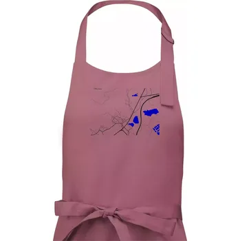 Kuchyňská zástěra Chlumec 403 39 mapa s vodními toky - Pánská zástěra na vaření - Univerzální velikost ( Starorůžová )