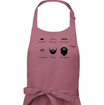 Kuchyňská zástěra Types of men - Mustache - knírek - Dámská zástěra na vaření - Univerzální velikost ( Starorůžová )