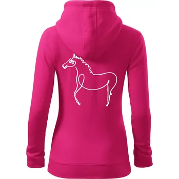 Dámská mikina Kůň kreslený - Dámská mikina trendy zipper s kapucí - XL ( Purpurová )