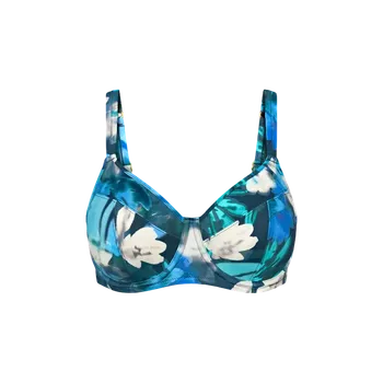 Dámské plavky Dámská plavková podprsenka Summer Fleur W 02 - Triumph tmavá kombinace tyrkysové (M025) 038F