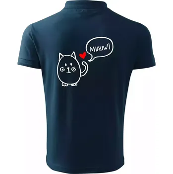 Pánská košile Tlustá kočka - Polokošile pánská Pique Polo 203 - 5XL ( Námořní modrá (téměř černá) )