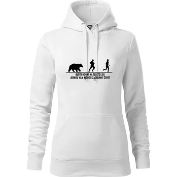 Dámská mikina Buďte hodní na tlusté lidi - Mikina dámská Cape s kapucí - S ( Bílá )