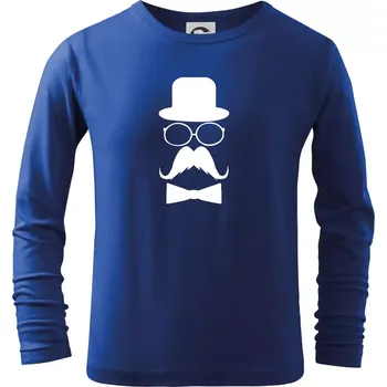 Chlapecké tričko Mustache pán - Triko dětské Long Sleeve - 122 cm/6 let ( Královská modrá )