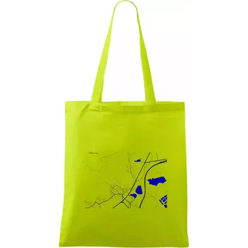 Chlumec 403 39 mapa s vodními toky - Taška bavlněná - 42 x 38 cm ( Limetková )