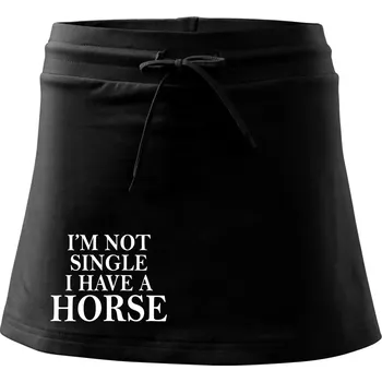 Dámská sukně I have a horse - Nepotřebuji přítele - Sportovní sukně - two in one - M ( Černá )