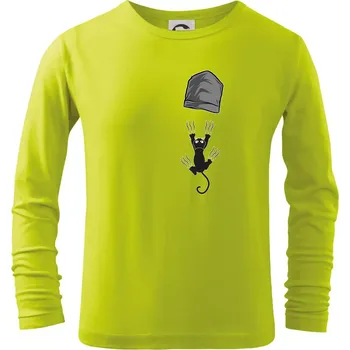 Dětská móda Kočka vypadla z kapsy - Triko dětské Long Sleeve - 158 cm/12 let ( Limetková )