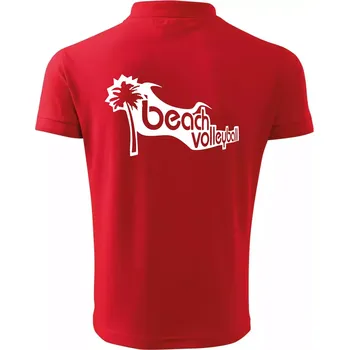Pánská košile Beach volleyball obrys - Polokošile pánská Pique Polo 203 - XL ( Červená )