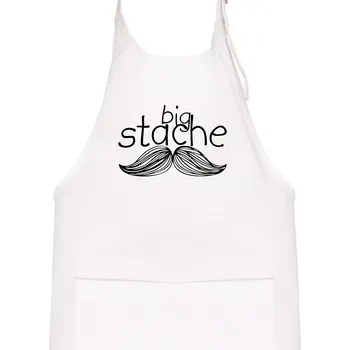 Kuchyňská zástěra Big stache - Dětská zástěra na vaření - Univerzální velikost ( Bílá )