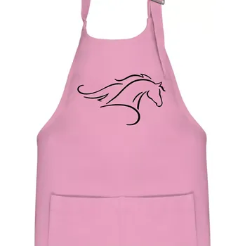 Kuchyňská zástěra Kůň - bežící silueta hlavy - Dětská zástěra na vaření - Univerzální velikost ( Růžová )