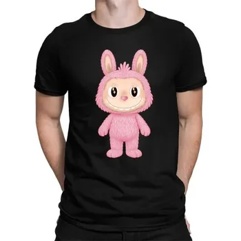 Žertovný předmět Plyšový Maskot Bubu Růžový - pánské tričko s potiskem pro fanoušky Labubu- Tričkový.cz