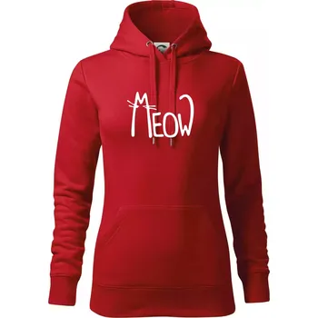 Dámská mikina Meow - Mňau - Mikina dámská Cape s kapucí - XL ( Červená )