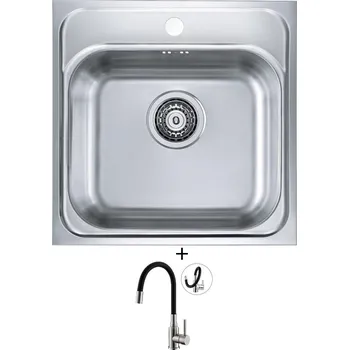 Nerezový dřez Nerezový dřez SET Alveus BASIC 140 fi 90 nerez + Alveus MINTAS nerez/černá