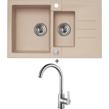 Granitový dřez Granitový dřez SET Alveus ROCK 70 beige 55 + Alveus TONIA chrom