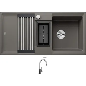 Granitový dřez Granitový dřez SET Blanco ADIRA 6 S šedá vulkán s excentrem 527604 + Blanco MIDA-S chrom 521454