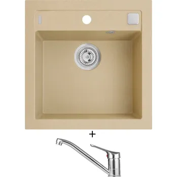 Granitový dřez Granitový dřez SET Alveus FORMIC 20 beige 55 + Alveus RIVIERA X chrom