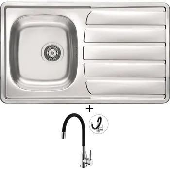 Granitový dřez Nerezový dřez SET Alveus ZOOM 30 tkaná struktura + Alveus MINTAS chrom/černá