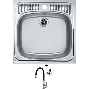 Nerezový dřez SET Alveus BASIC 130 nerez + Alveus MINTAS chrom/černá