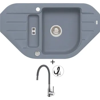 Granitový dřez Granitový dřez SET Alveus NIAGARA 60 steel 04 + Alveus MINTAS chrom/šedá