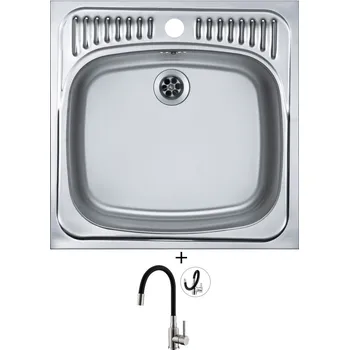 Nerezový dřez Nerezový dřez SET Alveus BASIC 130 nerez + Alveus MINTAS nerez/černá