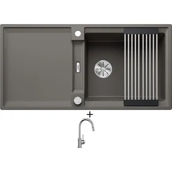 Granitový dřez Granitový dřez SET Blanco ADIRA XL 6 S šedá vulkán s excentrem 527620 + Blanco MIDA-S chrom 521454