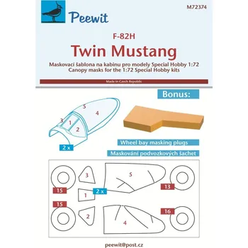 Plastikový model 1/72 Canopy mask F-82H Twin Mustang (SP.HOB.)