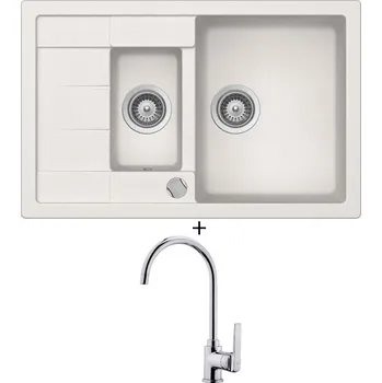 Granitový dřez SET Teka ASTRAL 60 B-TG 1/2B 1D alabastr + Teka IN 995 CR chrom