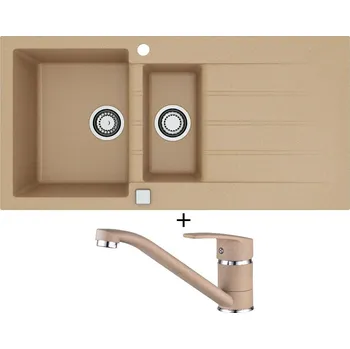 Granitový dřez Granitový dřez SET Alveus CADIT 80 beige 55 + Alveus NINA beige 55