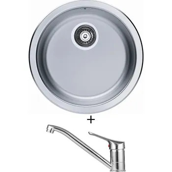 Nerezový dřez Nerezový dřez SET Alveus FORM 10 fi 90 tkaná struktura + Alveus RIVIERA X chrom