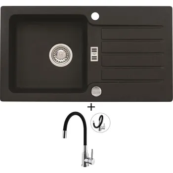 Granitový dřez Granitový dřez SET Alveus NIAGARA 30 black 91 + Alveus MINTAS chrom/černá