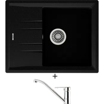 Granitový dřez SET Teka STONE 45 S-TG 1B 1D nero + Teka ML CR chrom